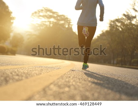 barefoot running on road