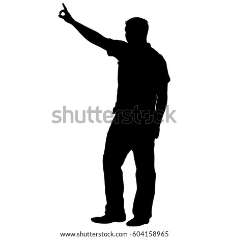 Business Man Illustration Silhouette His Arms Stock Vector 14186977 