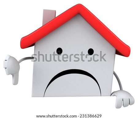 House Cartoon Character Illustration Holding Brush Stock Vector