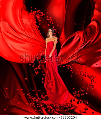 Goddess Love Long Red Dress Magnificent Stock Photo 68503204 - Shutterstock