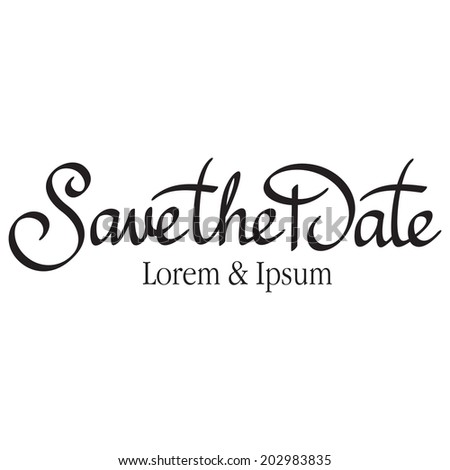 Save+the+Date+Clip+Art save the date hand lettering handmade calligraphy - stock vector
