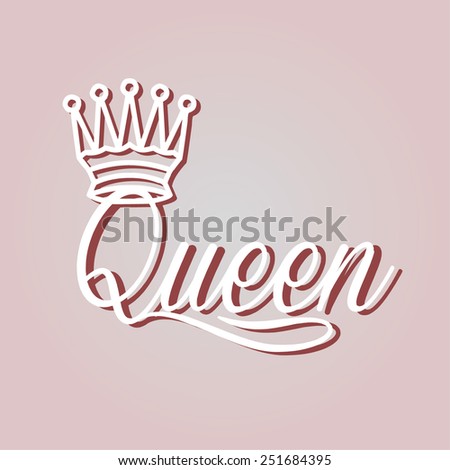 Queen sign with chess piece symbol. vector illustration - stock vector