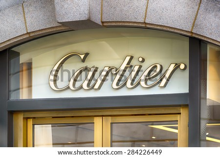 HONG KONG - MAY 6, 2015: Fashion house Cartier - Cartier designs ...