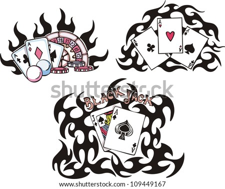 Gambling Playing Cards Set Color Vector Stock Vector 109449167