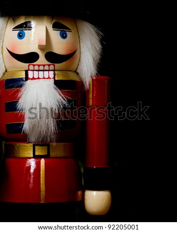 Nutcracker soldier with back background - stock photo