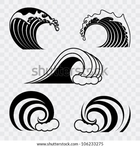 Ocean Wave Contour Set Stock Vector 101268523 - Shutterstock