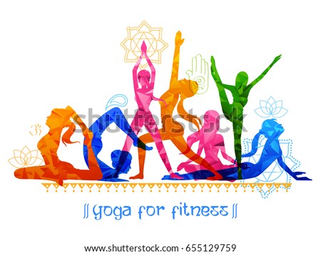 illustration of woman doing asana for International Yoga Day on 21st June illustration of woman doing asana for International Yoga Day on 21st June