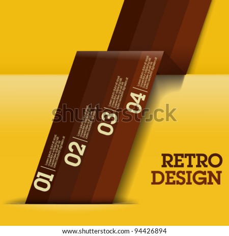 Retro Design template - brown and yellow cutout lines / graphic or 