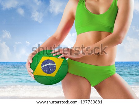 Composite Image Fit Girl Green Bikini Stock Photo Shutterstock