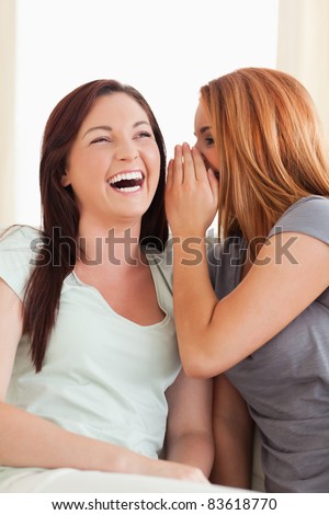 Laughing Being Told Something Telling A Secret Stock Photos Images Pictures