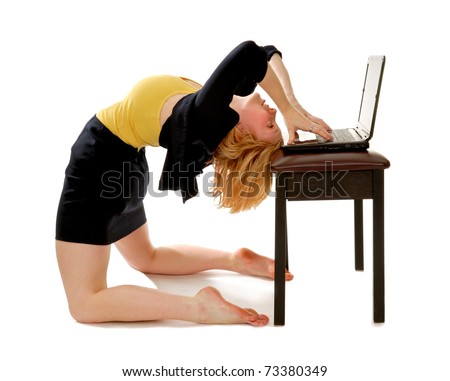 her pussy hole nude girl bending over table