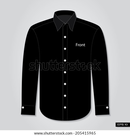 Download Long sleeve black shirt front. Vector - stock vector