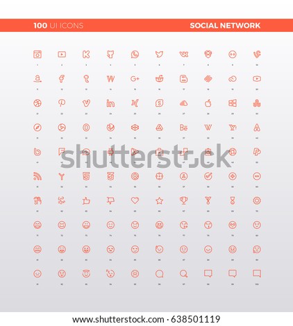 UI icons of social network logo, social media website logotypes, emoji and ideograms for social internet communication. 32px simple line icons set. Premium quality symbols and sign web logo collection UI icons of social network logo, social media website logotypes, emoji and ideograms for social internet communication. 32px simple line icons set. Premium quality symbols and sign web logo collection