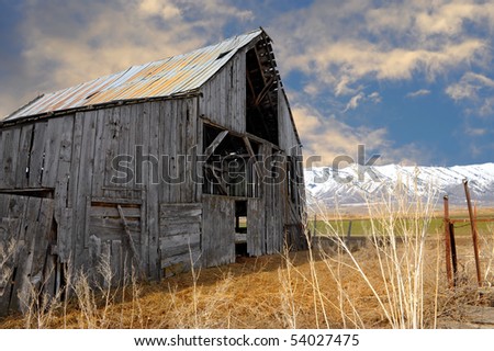 Beautiful Image of a classic barn In America - stock photo