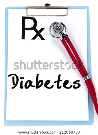 Diabetes Word Write On Prescription Blood Sugar Test Stock Photos Images Pictures