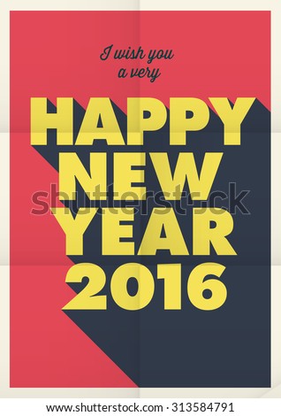 Happy New Year 2016 Poster Card Stock Vector 313584791 - Shutterstock