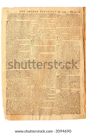 Original Vintage London Newspaper Dated 1813 Stock Photo 41720155 ...