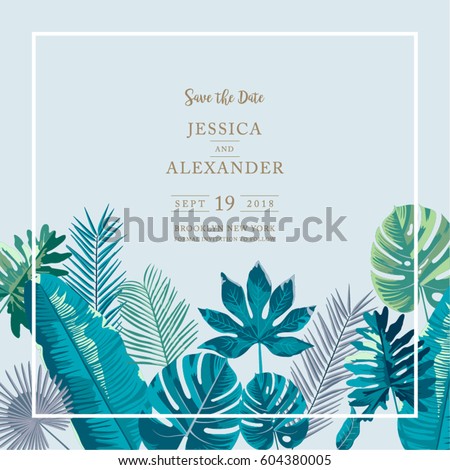Trendy Summer Tropical Leaves Vector Design Trendy Summer Tropical Leaves Vector Design