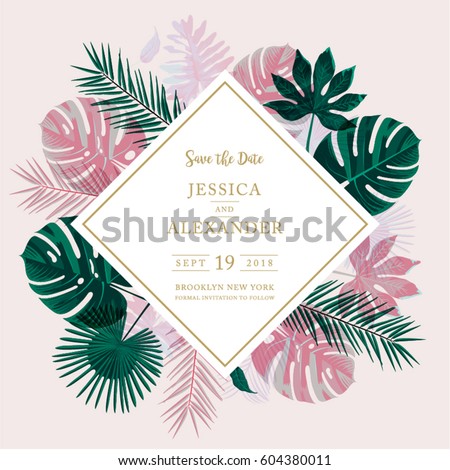 Trendy Summer Tropical Leaves Vector Design Trendy Summer Tropical Leaves Vector Design