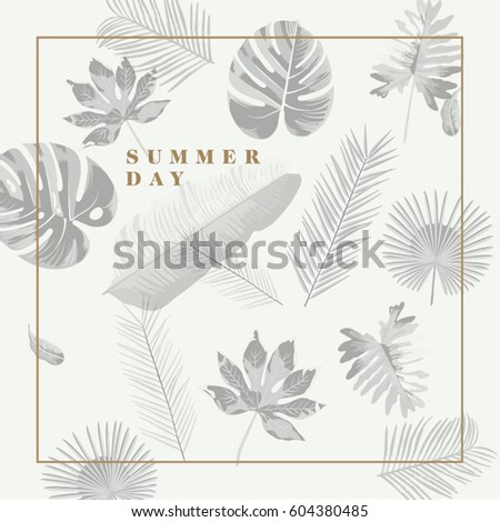 Trendy Summer Tropical Leaves Vector Design Trendy Summer Tropical Leaves Vector Design