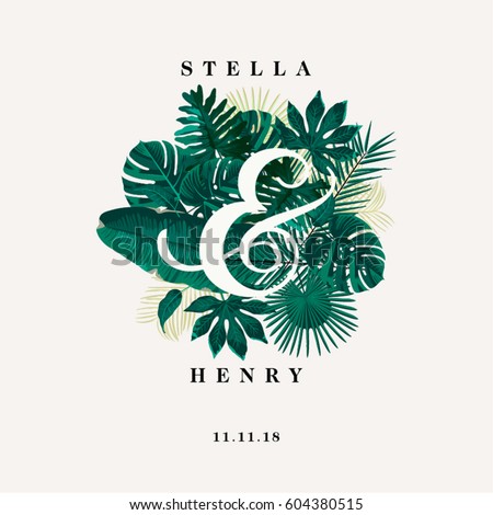 Trendy Summer Tropical Leaves Vector Design Trendy Summer Tropical Leaves Vector Design
