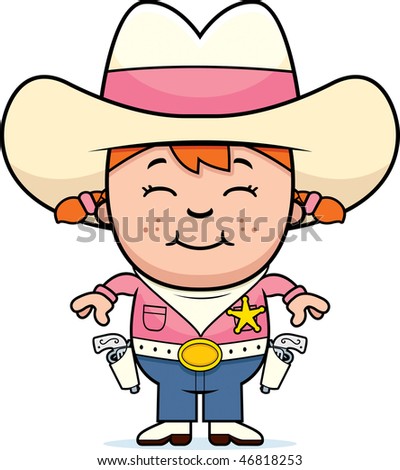 Cowgirl Kid Stock Vector 46816423 - Shutterstock
