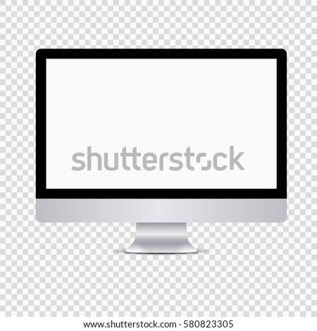 Realistic computer monitor isolated on transparent background. Vector mockup. Vector illustration. Realistic computer monitor isolated on transparent background. Vector mockup. Vector illustration.