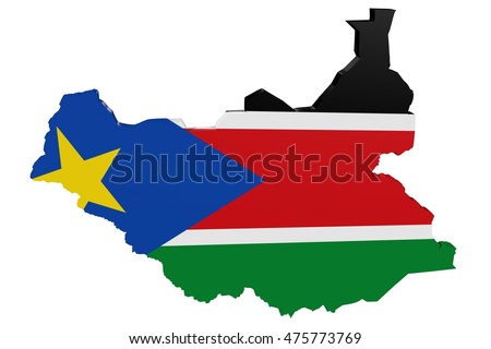 South Sudan Vector Map Flag Inside Stock Vector Shutterstock