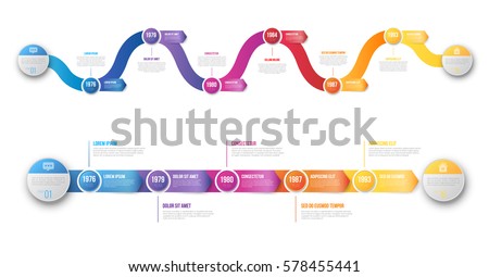 Colorful template business concept timeline arrows. Infographics layouts with 5 and 6 steps, workflow history with diagram,presentation and graph Colorful template business concept timeline arrows. Infographics layouts with 5 and 6 steps, workflow history with diagram,presentation and graph