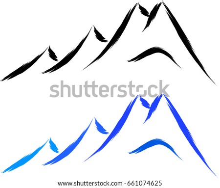 Mountain Nature Sketch Stock Vector 92476453 - Shutterstock