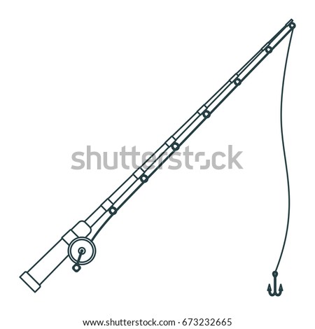 Fishing Rod Doodle Style Stock Vector 127110104 - Shutterstock