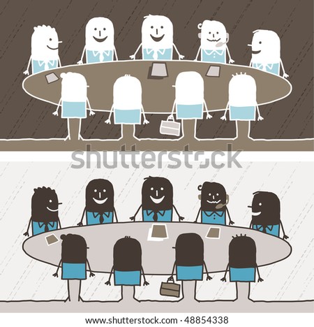 Teamwork Colored Cartoon Stock Vector 48854338 - Shutterstock