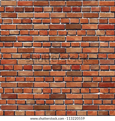 Red+Brick+Patterns Old Red brick wall seamless background (jpg). Vector version also ...