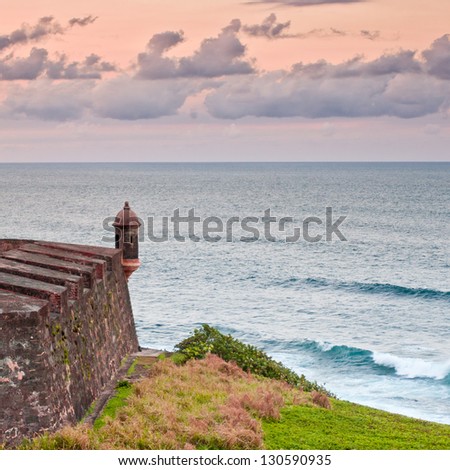  - stock-photo-lookout-tower-at-el-morro-castle-fort-in-old-san-juan-puerto-rico-at-sunset-130590935