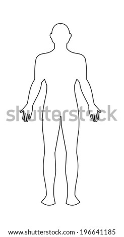 Male Body Outline Vector Illustration Stock Vector 90735457 - Shutterstock