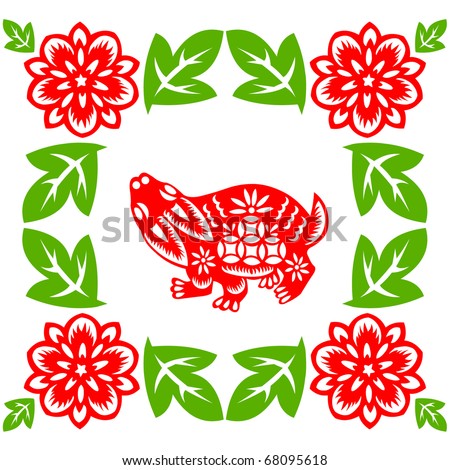 Chinese New Year Rabbit Stock Vector 68095618 - Shutterstock