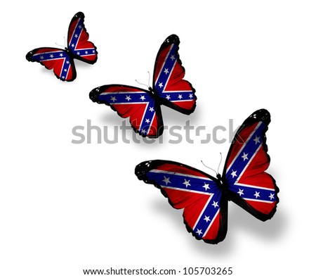 Rebel+Drawings Three Confederate Rebel flag butterflies, isolated on white - stock ...