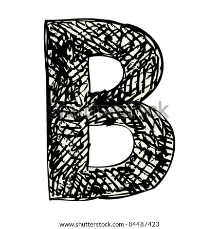 Scribble Alphabet Doodle Letter B Stock Vector 84487423 - Shutterstock