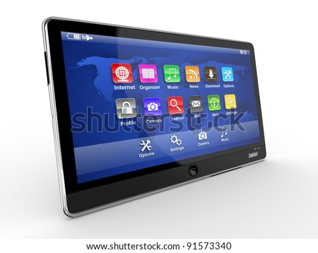 Tablet Pc Icons On White Background Stock Illustration 113638132