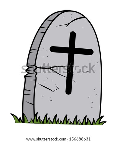 Rip Grave Cartoon Halloween Vector Illustration Stock Vector 156686954