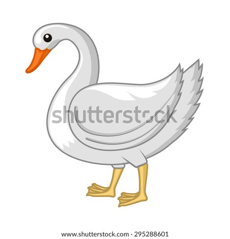 Cartoon Swan Bird - stock vector