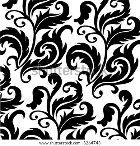 Majestic Damask Pattern Vol Black 01 Stock Vector 3307190 - Shutterstock