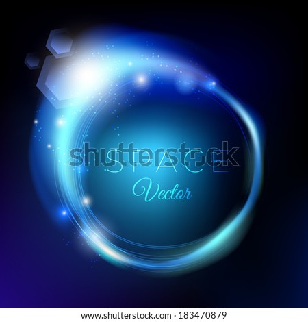 Effects+of+Blue+Light Blue light circle effects on round placeholder - stock vector
