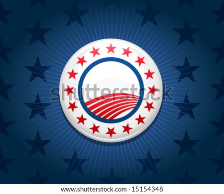 Election campaign button on blue star background - stock vector