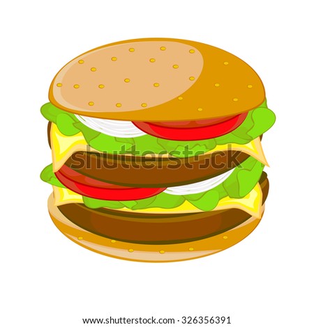 Cartoon Hamburger Stock Vector 154188884 - Shutterstock