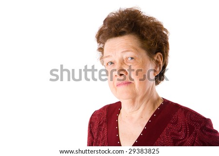 Happy Old Lady Red Clothes Standing Stock Photo 71225524 - Shutterstock