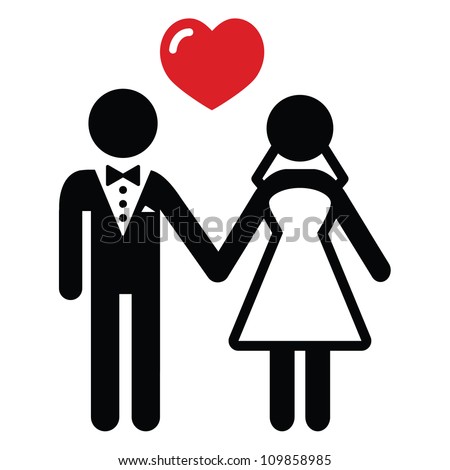 Wedding married couple icon - stock vector