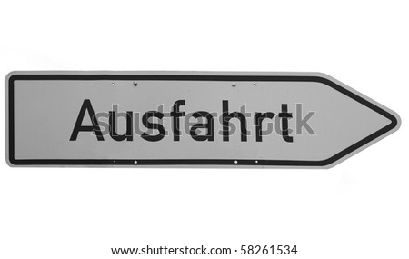 traffic or a construction site sign - in German (Deutsch) - isolated ...