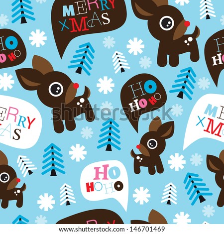  - stock-vector-seamless-adorable-reindeer-and-merry-christmas-typography-illustration-background-pattern-in-vector-146701469