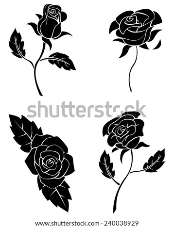 Rose Outline clip art Free Vector / 4Vector